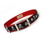 black and red skull and cro..