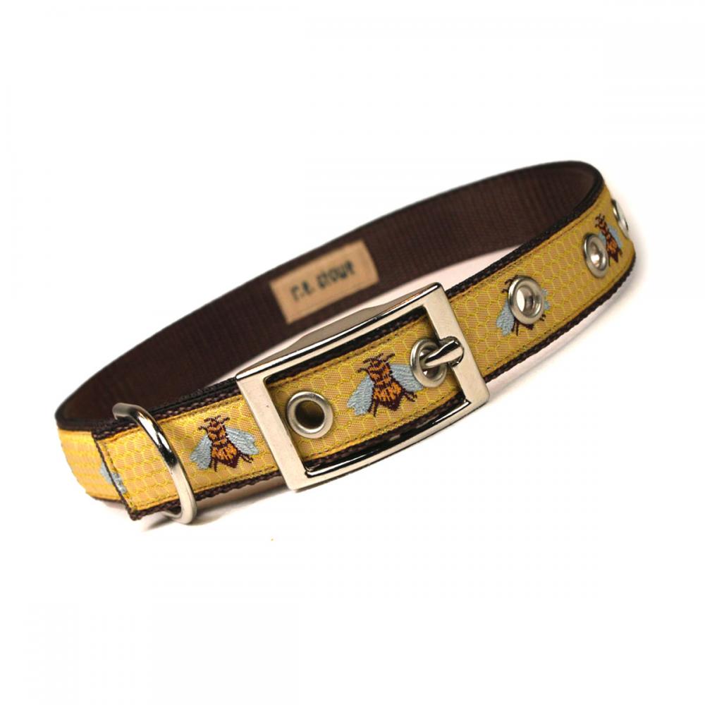 honey bee metal buckle dog collar (3/4 inch)